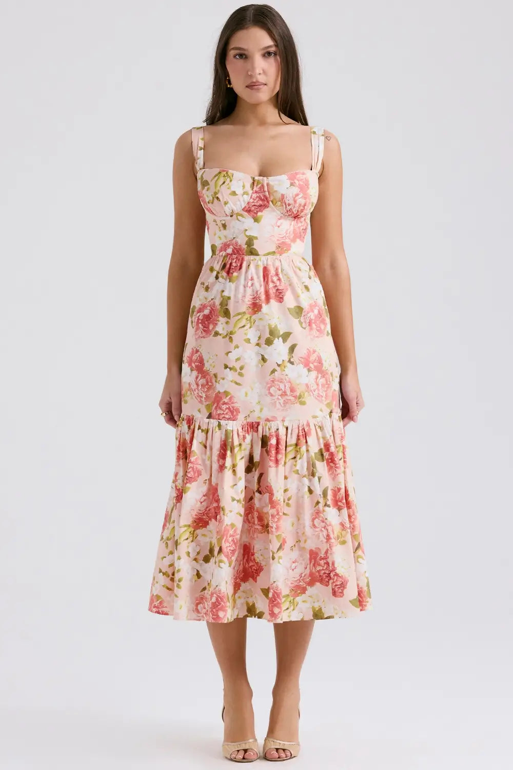 Magnolia Floral Midi Dress