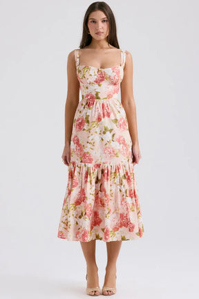 Magnolia Floral Midi Dress