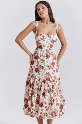 Magnolia Floral Midi Dress