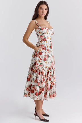 Magnolia Floral Midi Dress