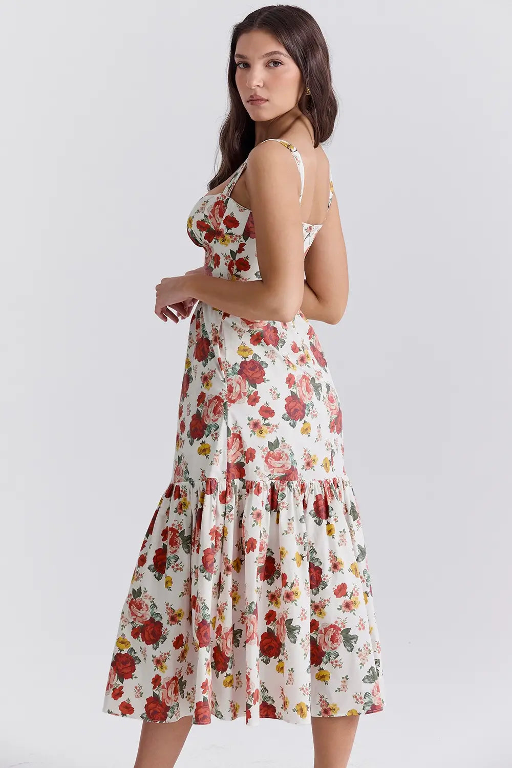 Magnolia Floral Midi Dress