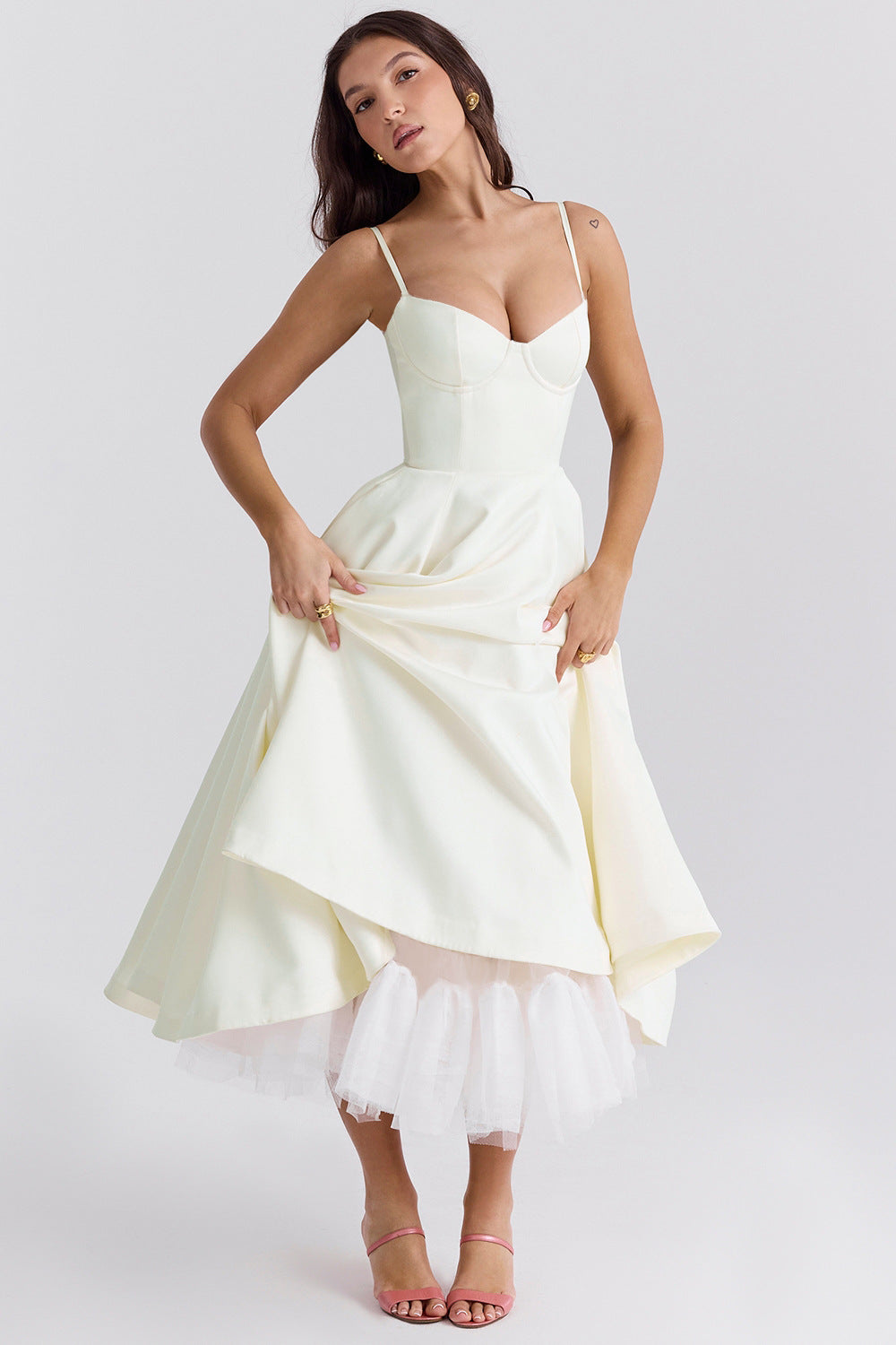 Passion Midi Dress - Shapes the Waist | Double Layer