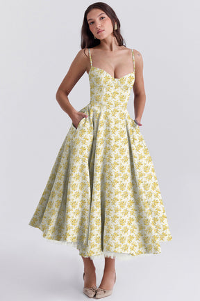 Passion Midi Dress - Shapes the Waist | Double Layer