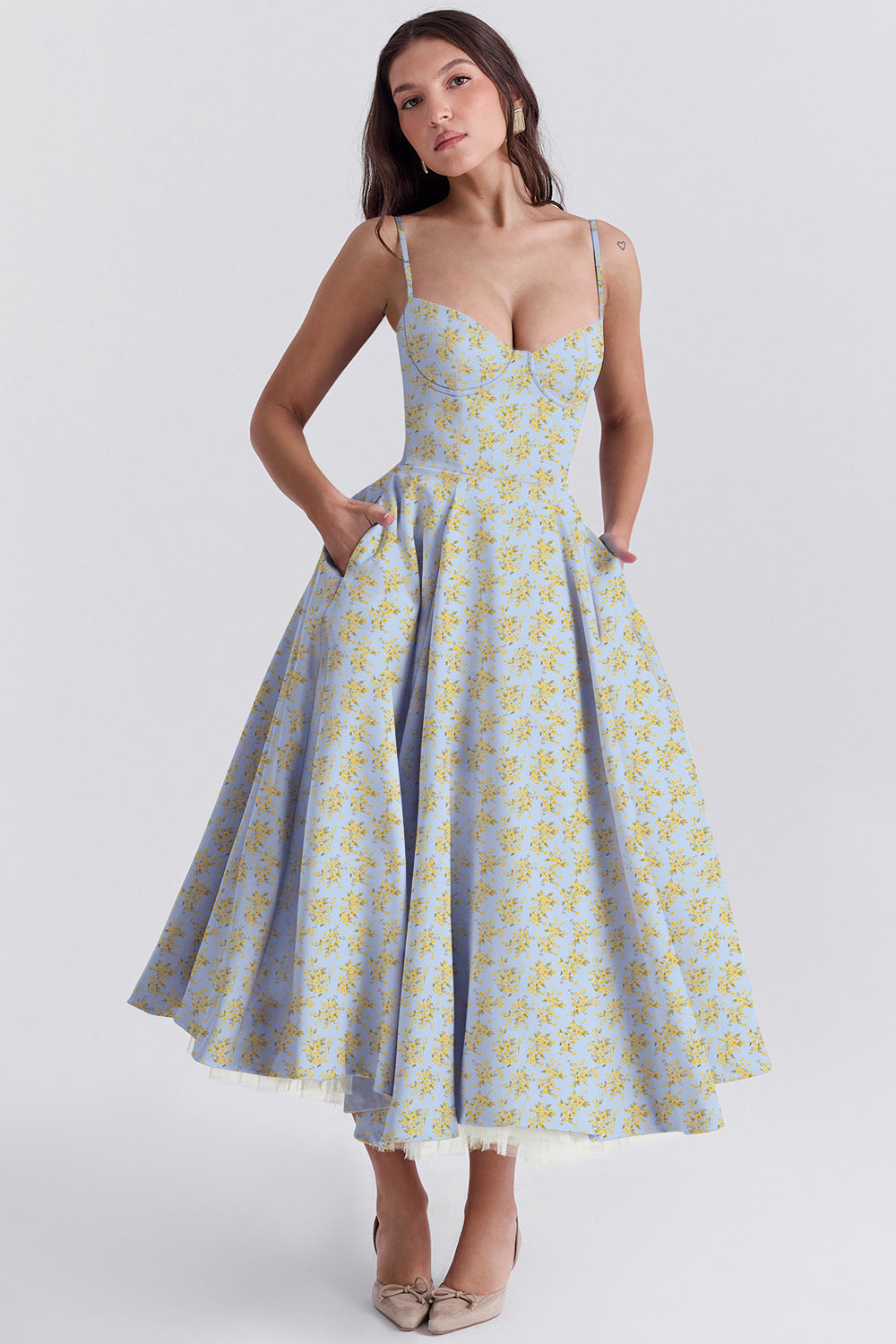 Passion Midi Dress - Shapes the Waist | Double Layer