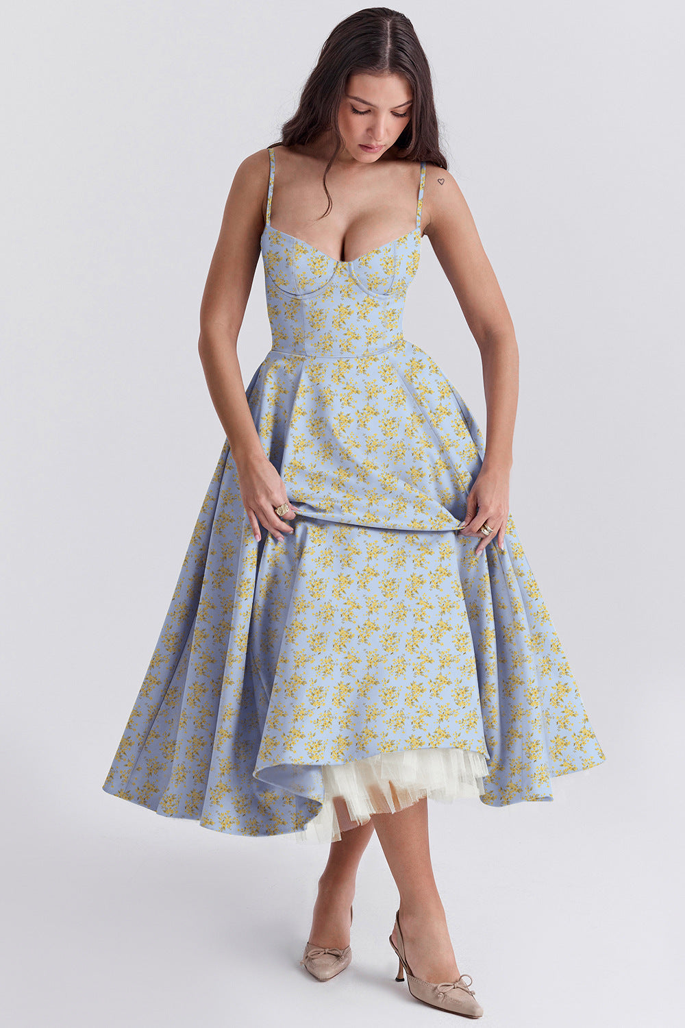 Passion Midi Dress - Shapes the Waist | Double Layer