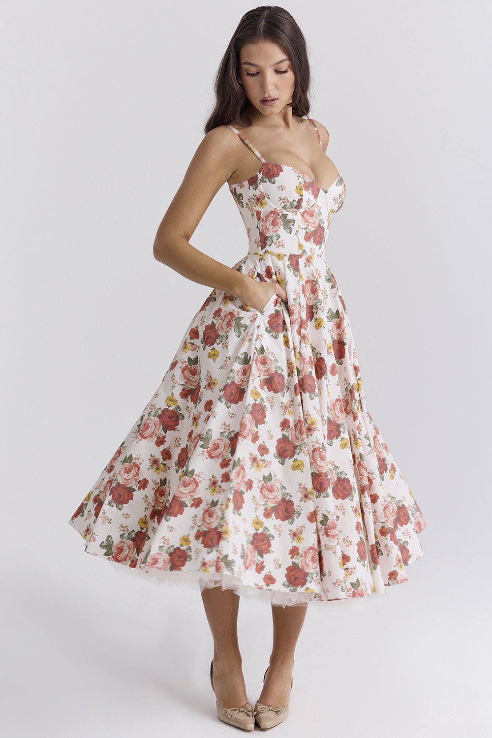 Passion Midi Dress - Shapes the Waist | Double Layer