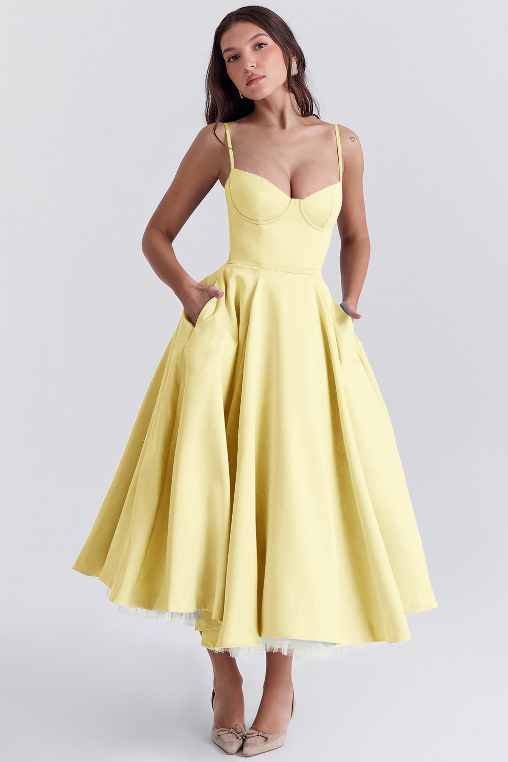 Passion Midi Dress - Shapes the Waist | Double Layer