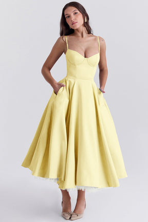Passion Midi Dress - Shapes the Waist | Double Layer