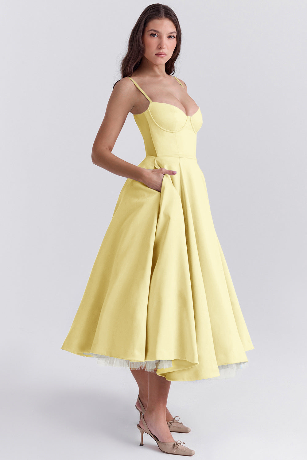 Passion Midi Dress - Shapes the Waist | Double Layer