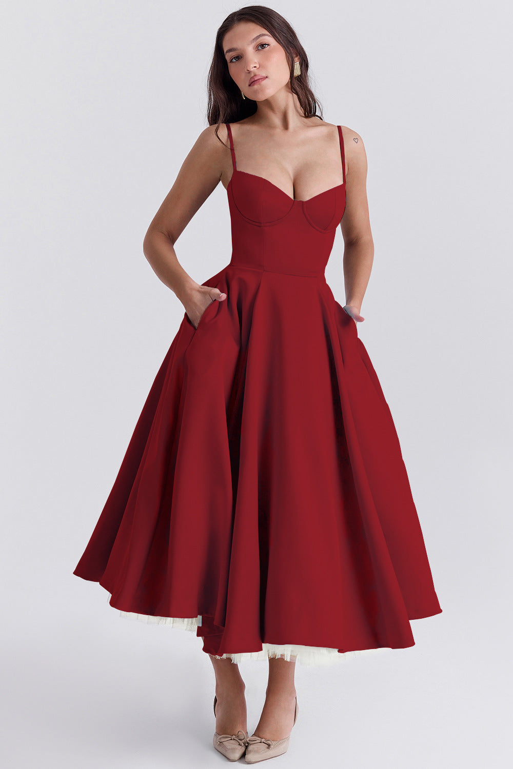 Passion Midi Dress - Shapes the Waist | Double Layer