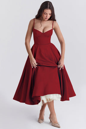 Passion Midi Dress - Shapes the Waist | Double Layer