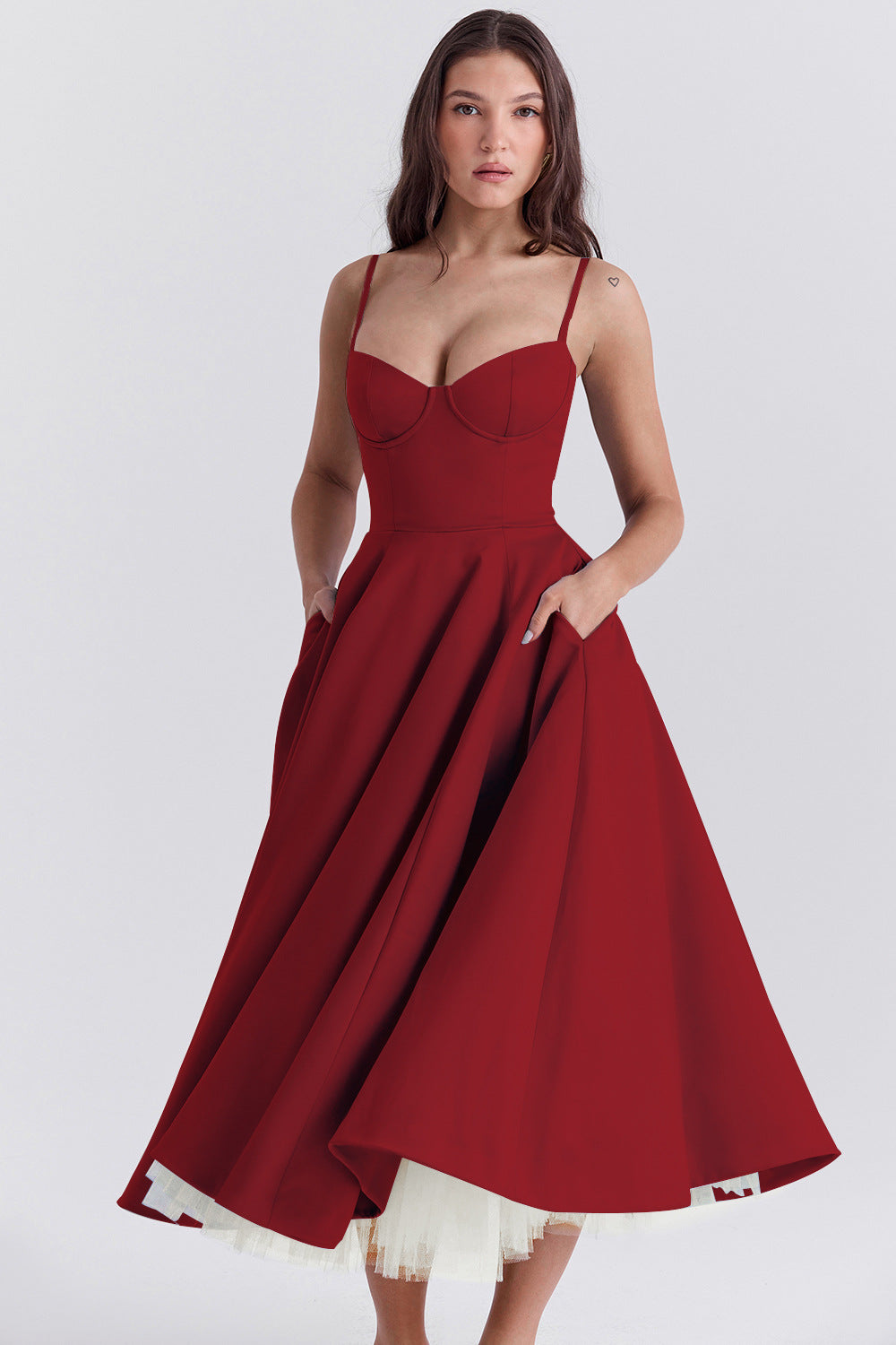 Passion Midi Dress - Shapes the Waist | Double Layer