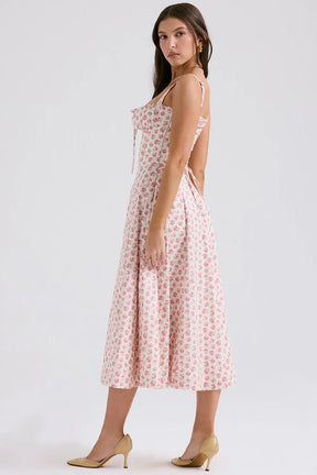 Attracione Floral Midi Dress - Shapes the Waist