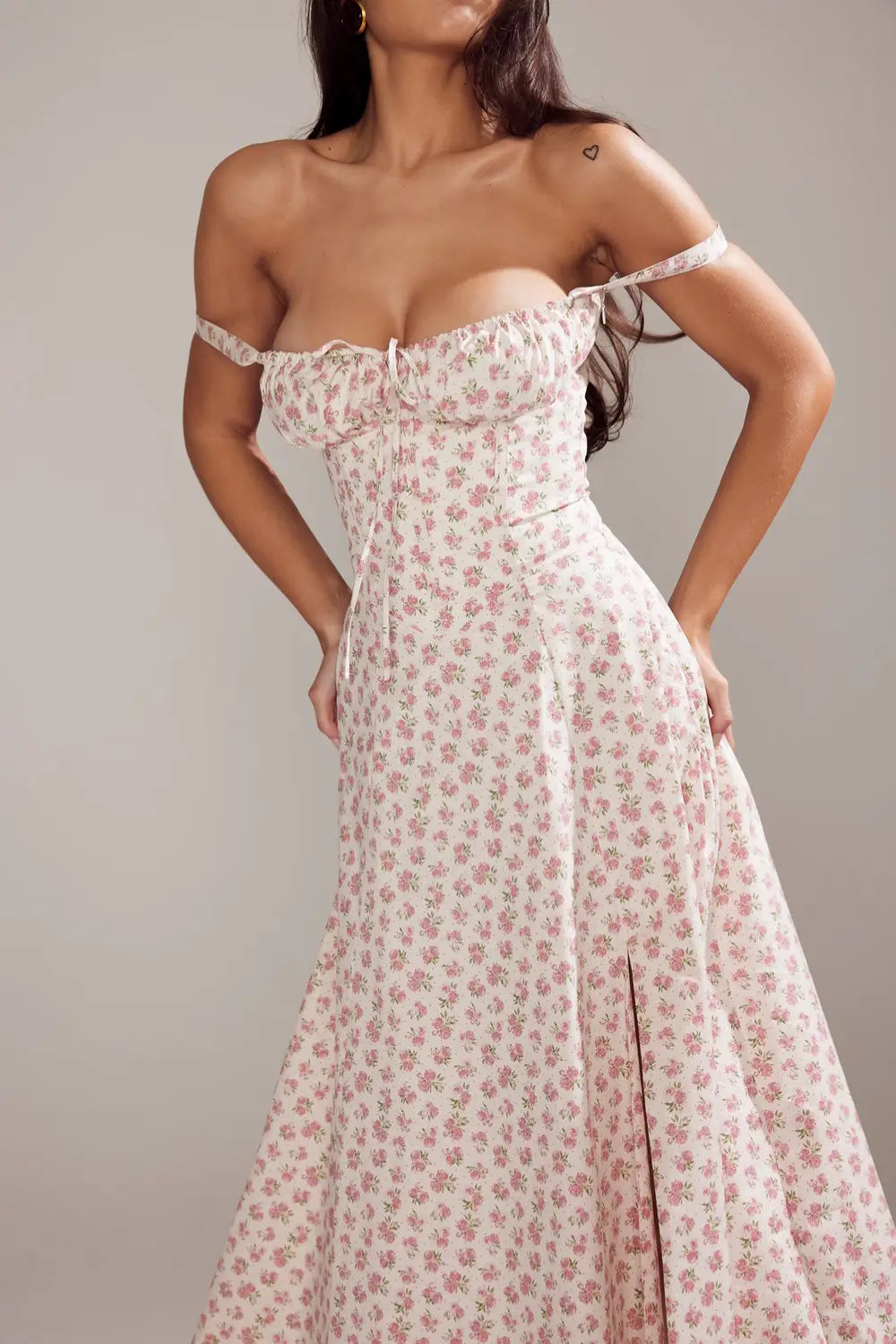 Attracione Floral Midi Dress - Shapes the Waist
