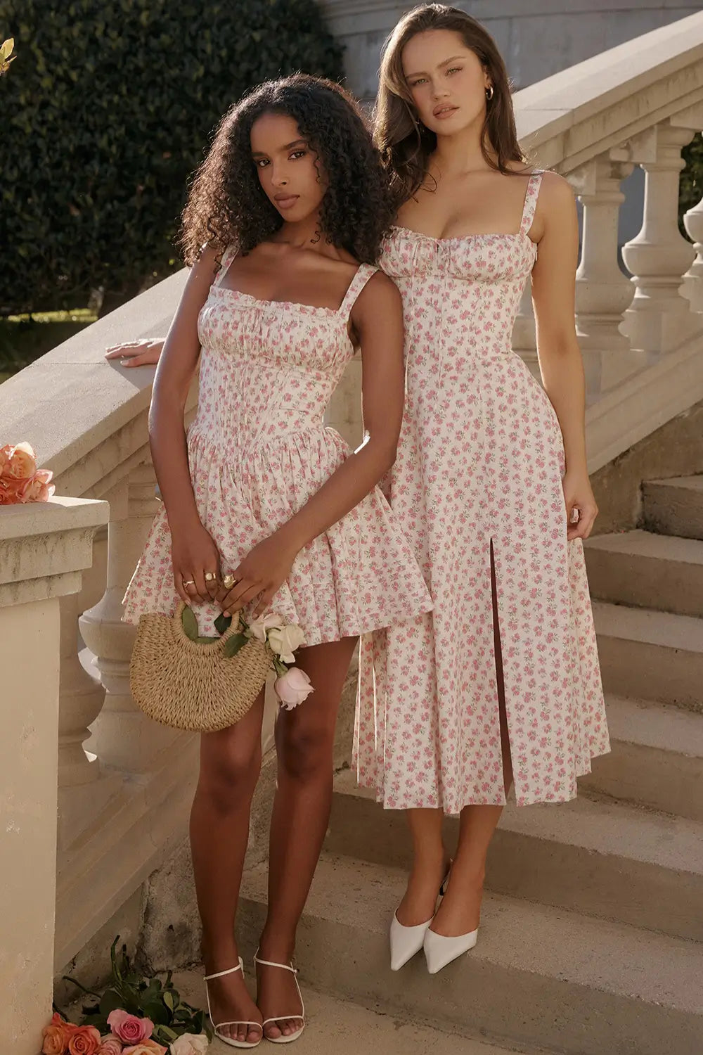 Attracione Floral Midi Dress - Shapes the Waist