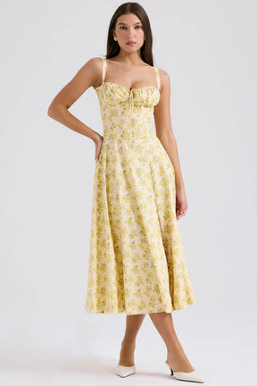 Attracione Floral Midi Dress - Shapes the Waist