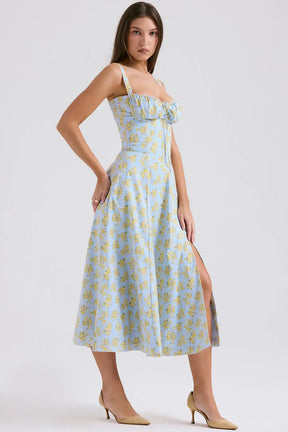 Attracione Floral Midi Dress - Shapes the Waist