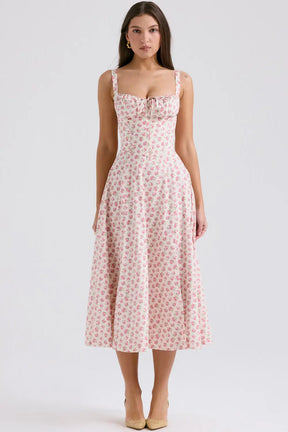 Attracione Floral Midi Dress - Shapes the Waist