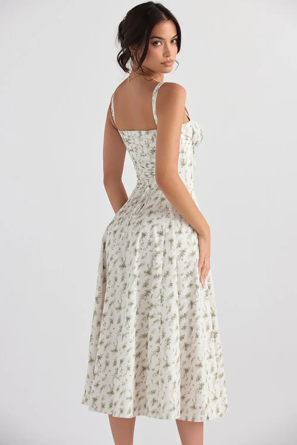 Attracione Floral Midi Dress - Shapes the Waist