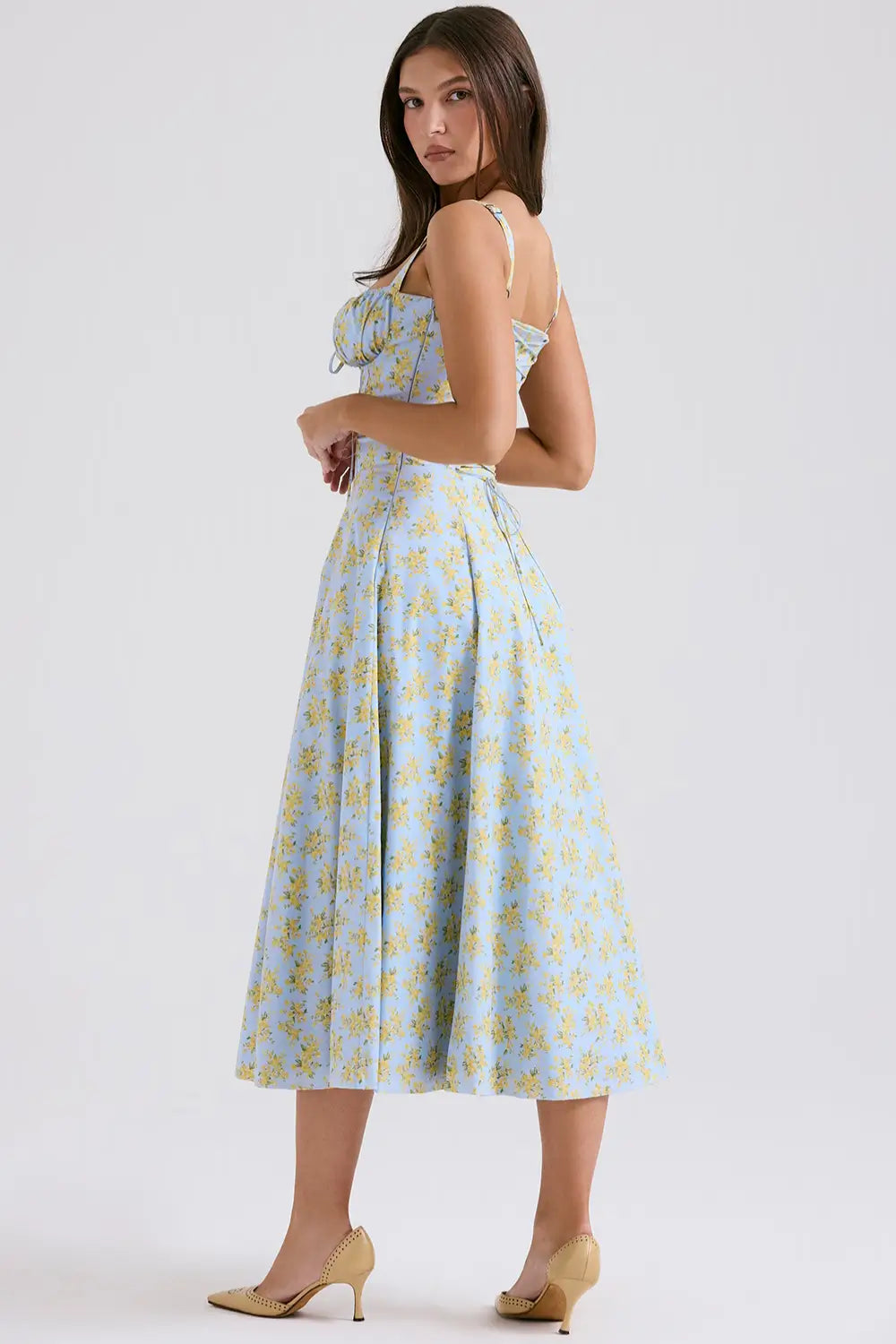 Attracione Floral Midi Dress - Shapes the Waist