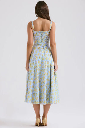 Attracione Floral Midi Dress - Shapes the Waist