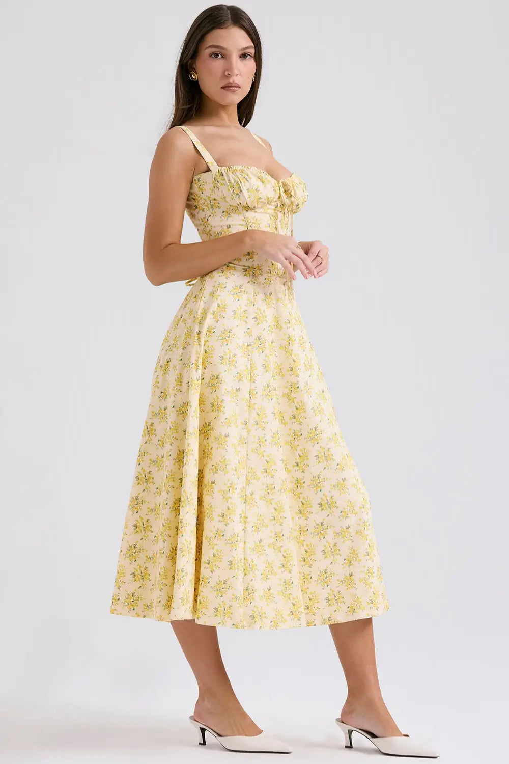 Attracione Floral Midi Dress - Shapes the Waist
