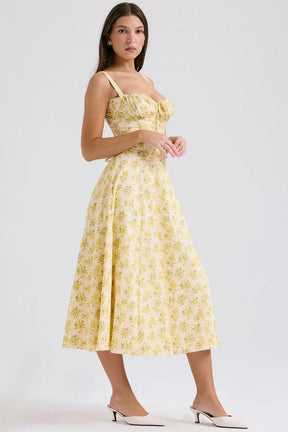 Attracione Floral Midi Dress - Shapes the Waist