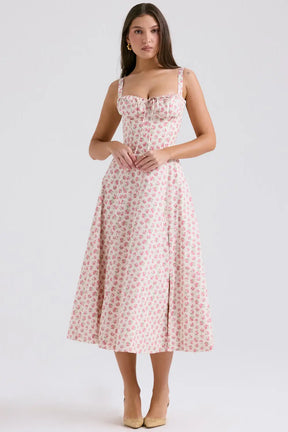 Attracione Floral Midi Dress - Shapes the Waist
