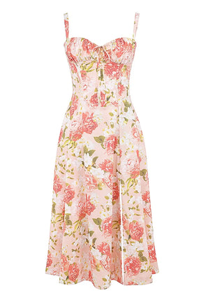Attracione Floral Midi Dress - Shapes the Waist