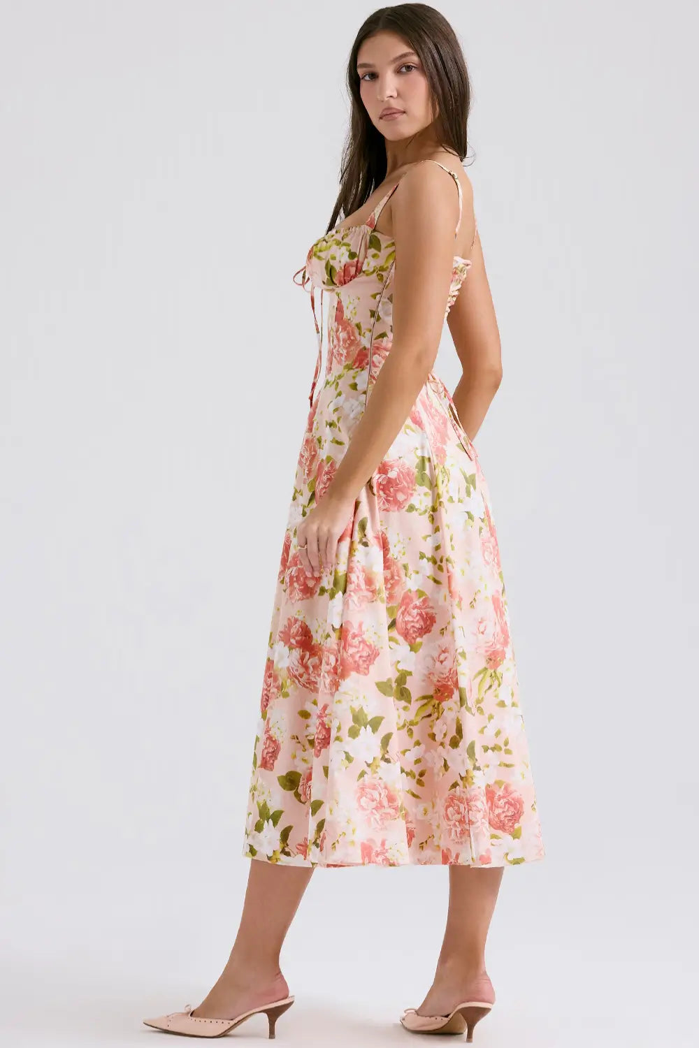 Attracione Floral Midi Dress - Shapes the Waist