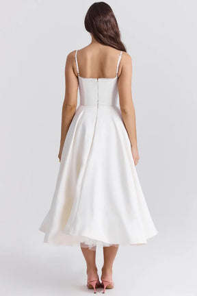 Cloe Midi Dress - Shapes the Waist | Double Layer
