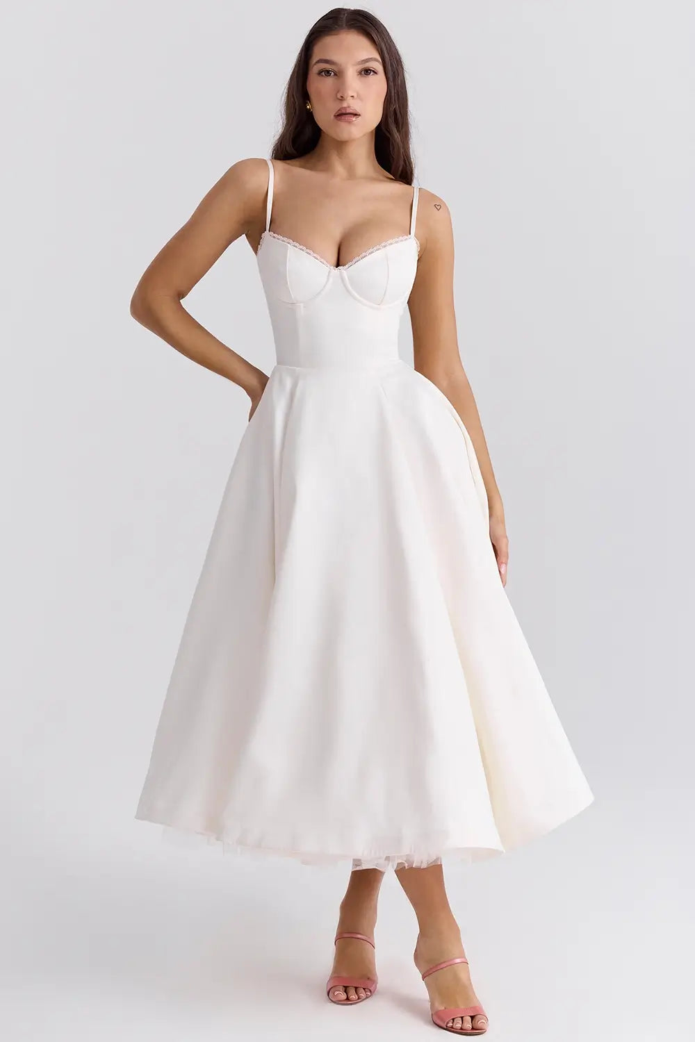 Cloe Midi Dress - Shapes the Waist | Double Layer