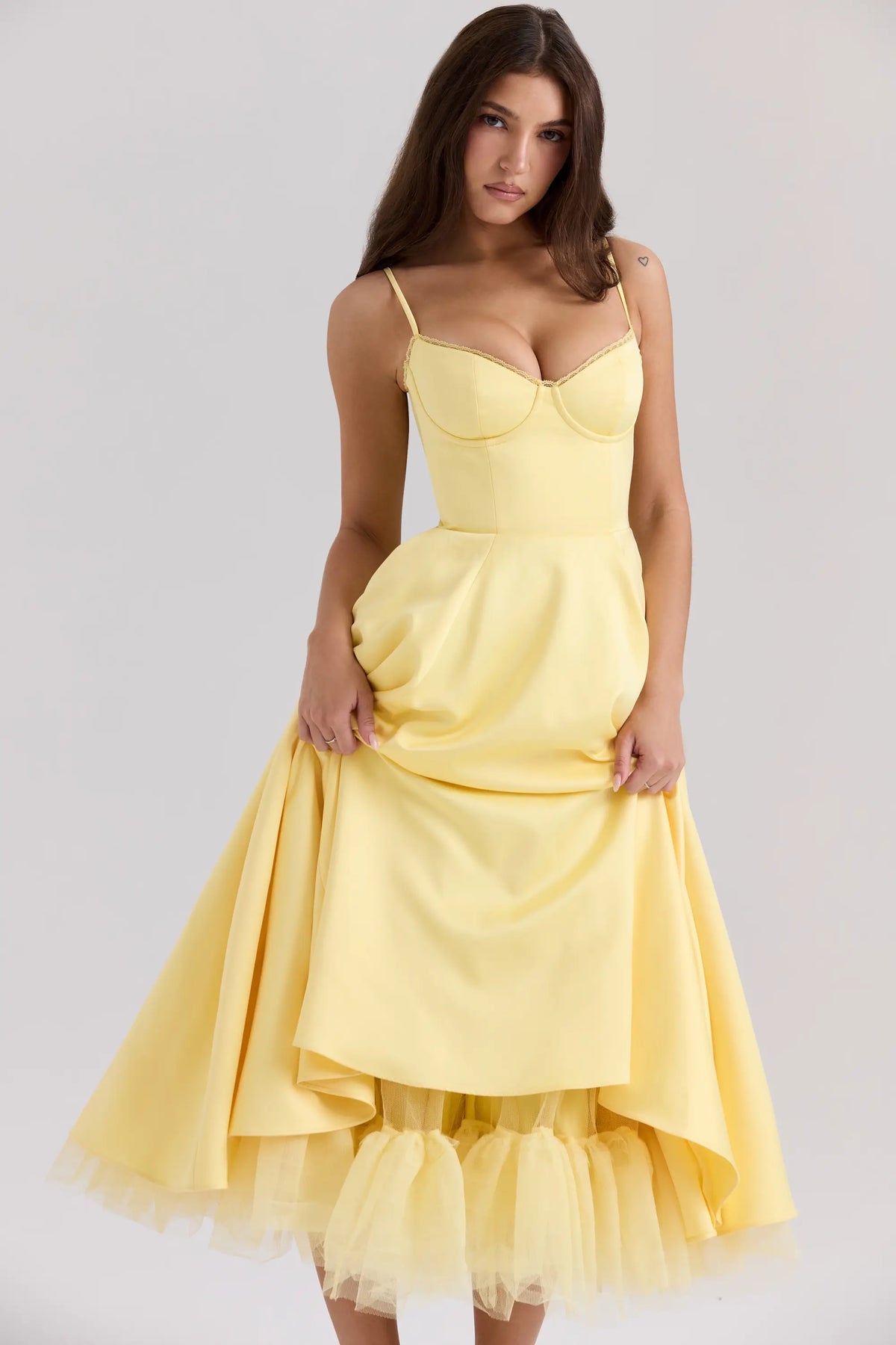 Cloe Midi Dress - Shapes the Waist | Double Layer