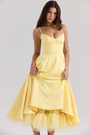 Cloe Midi Dress - Shapes the Waist | Double Layer