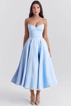 Cloe Midi Dress - Shapes the Waist | Double Layer