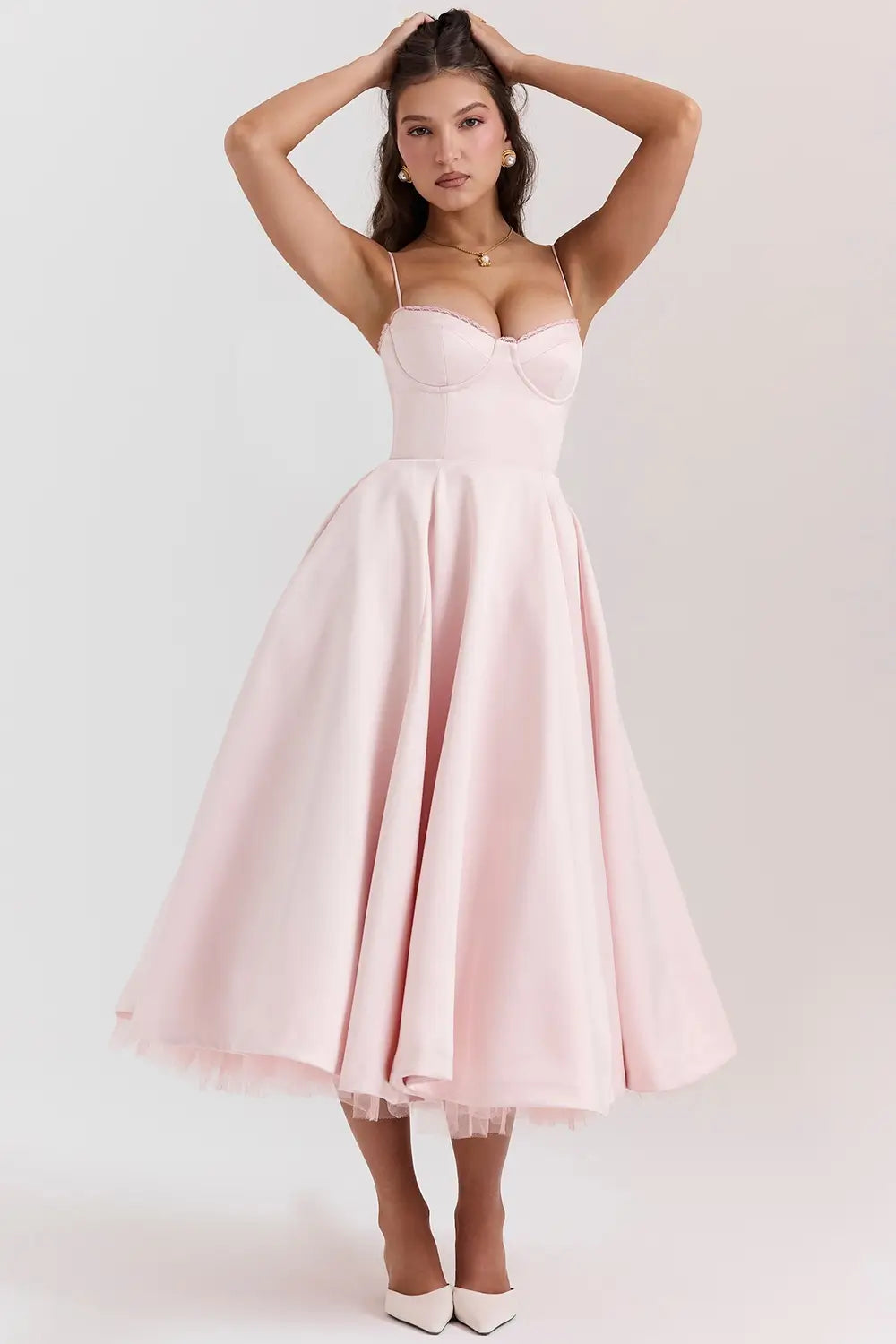 Cloe Midi Dress - Shapes the Waist | Double Layer