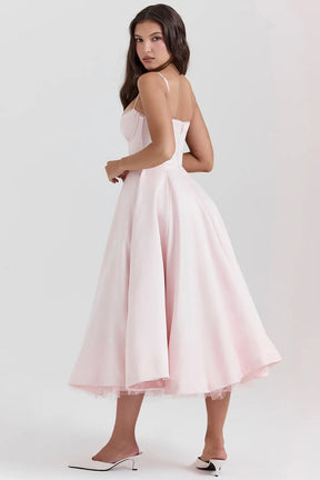 Cloe Midi Dress - Shapes the Waist | Double Layer