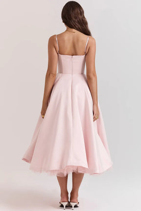 Cloe Midi Dress - Shapes the Waist | Double Layer