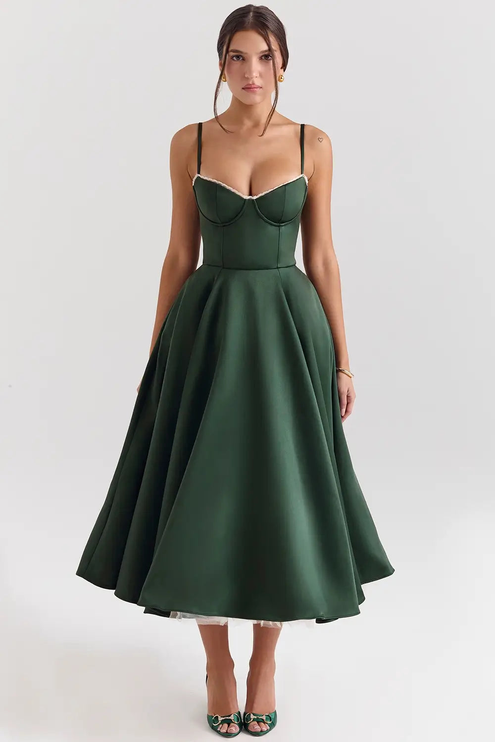 Cloe Midi Dress - Shapes the Waist | Double Layer