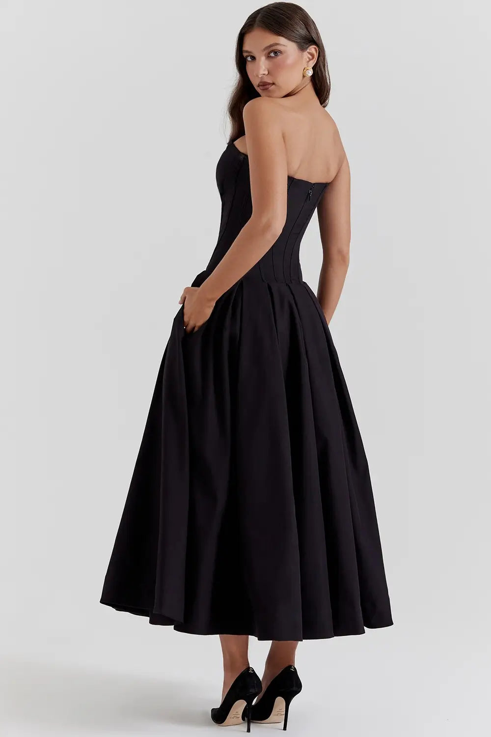 Evelyn Model Corset Midi Dress