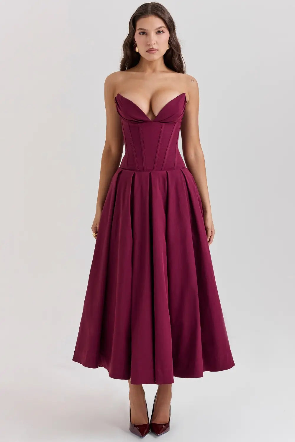 Evelyn Model Corset Midi Dress