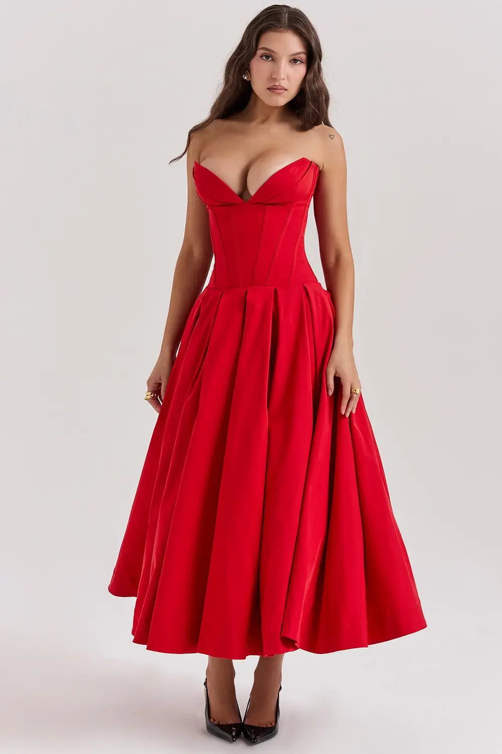 Evelyn Model Corset Midi Dress