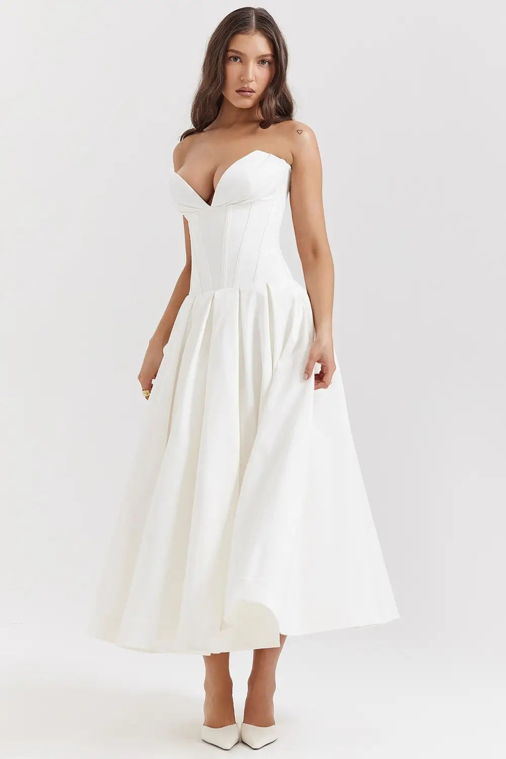 Evelyn Model Corset Midi Dress