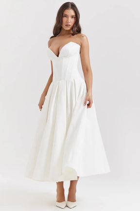 Evelyn Model Corset Midi Dress
