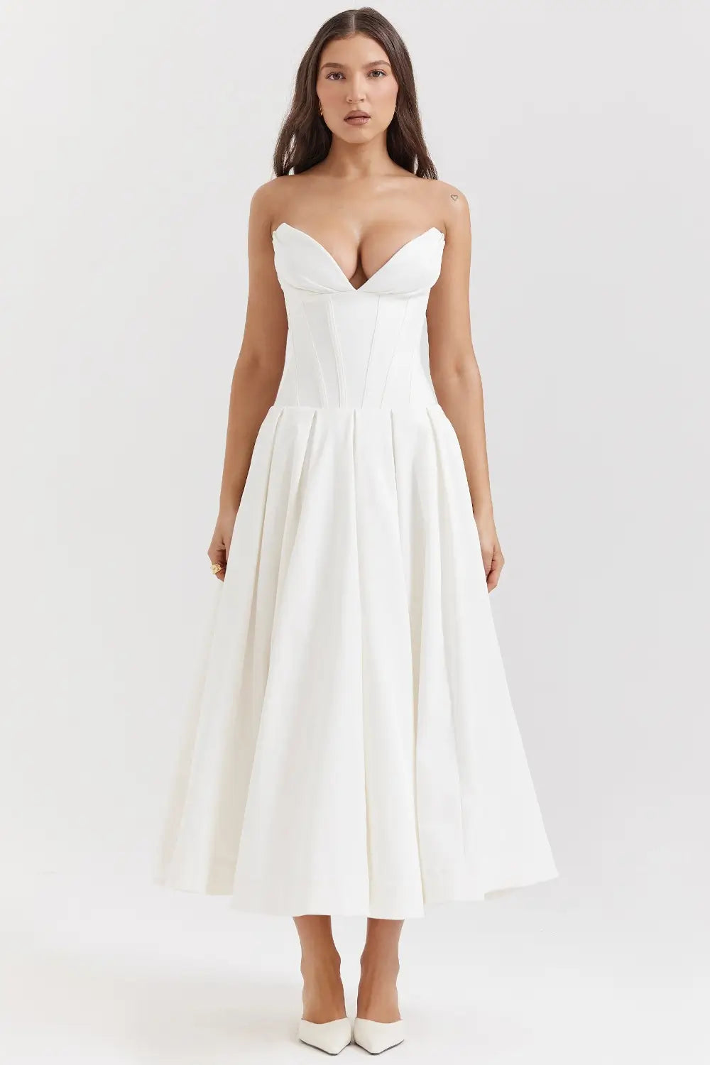 Evelyn Model Corset Midi Dress