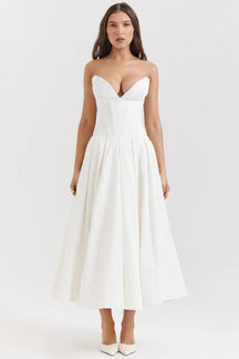 Evelyn Model Corset Midi Dress