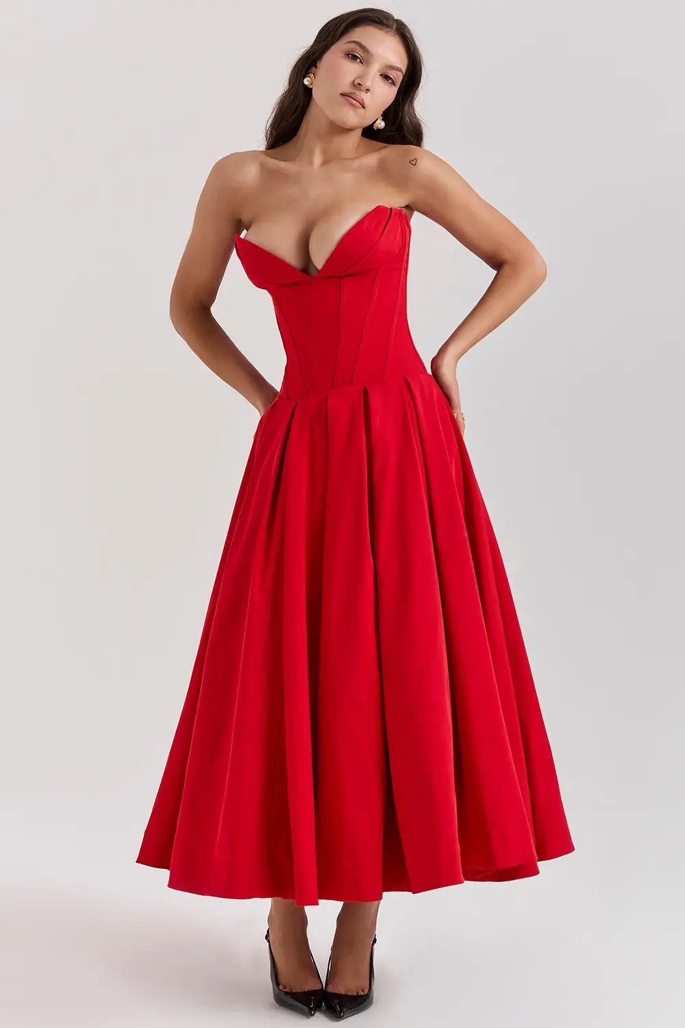 Evelyn Model Corset Midi Dress