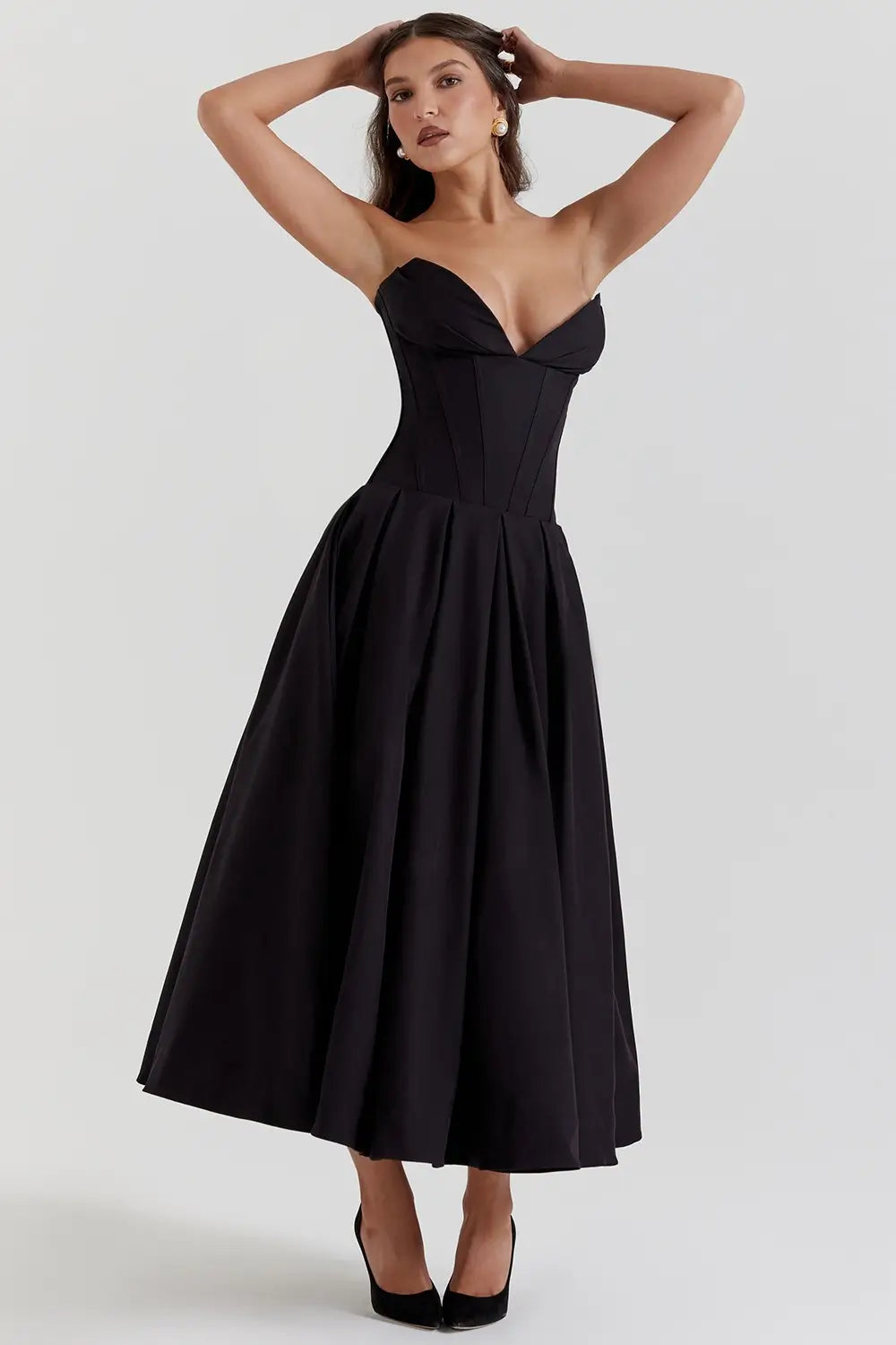Evelyn Model Corset Midi Dress