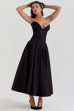 Evelyn Model Corset Midi Dress