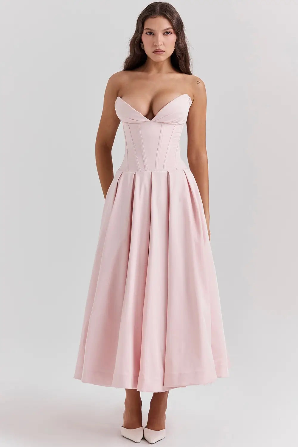 Evelyn Model Corset Midi Dress